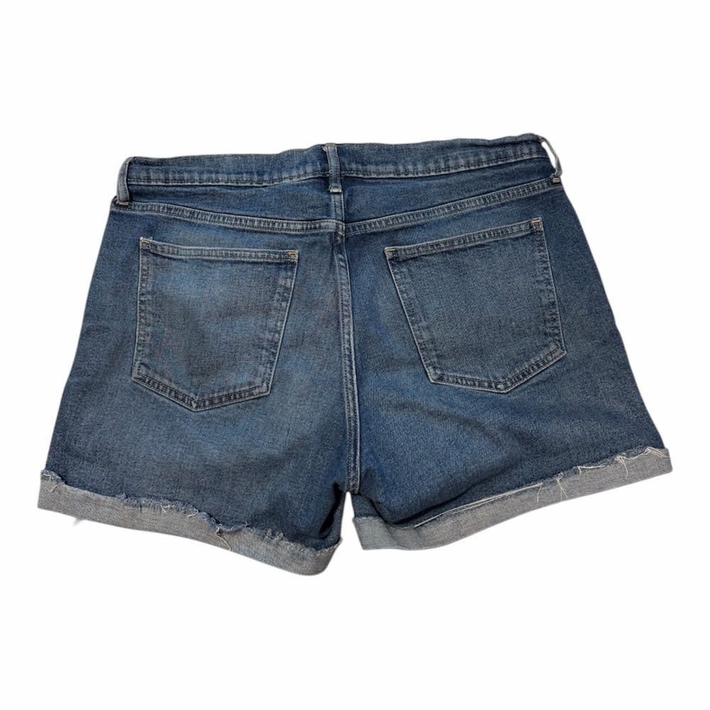 GAP Women's Medium Blue Denim Rolled-Hem Shorts - size 12 - 5” inseam - Picture 2 of 3